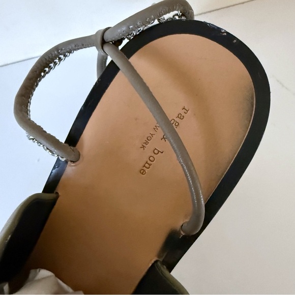 Rag & Bone Nella High In Light Olive Block Chain Sandals Heels SZ 41 US 11 - Picture 9 of 13